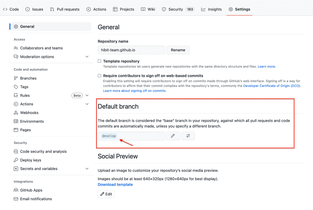 gatsby default branch